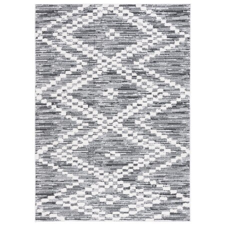 Safavieh 6 ft. 7 in. x 6 ft. 7 in. Alamo 700 Round Rug; Charcoal & Ivory ALM717H-7R